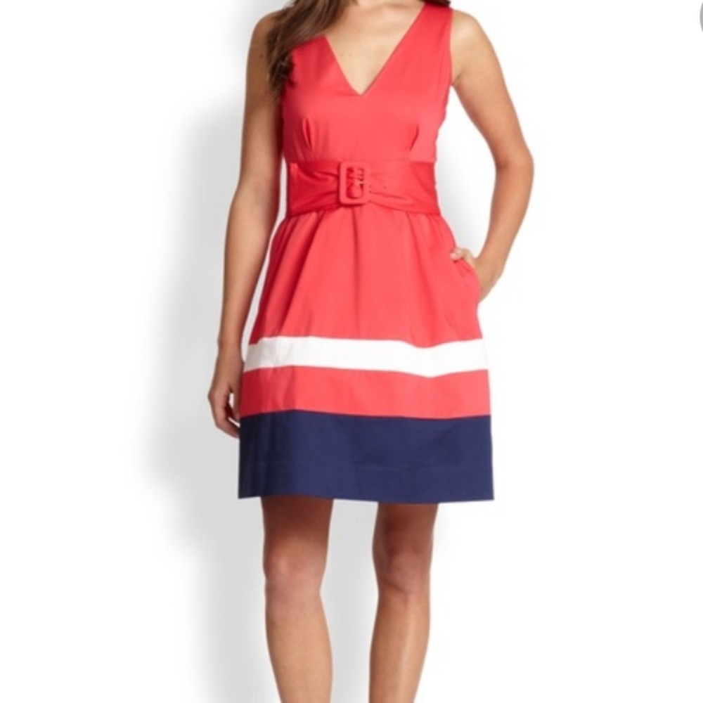 Kate Spade ♠️ “sawyer” belted colorblock dress